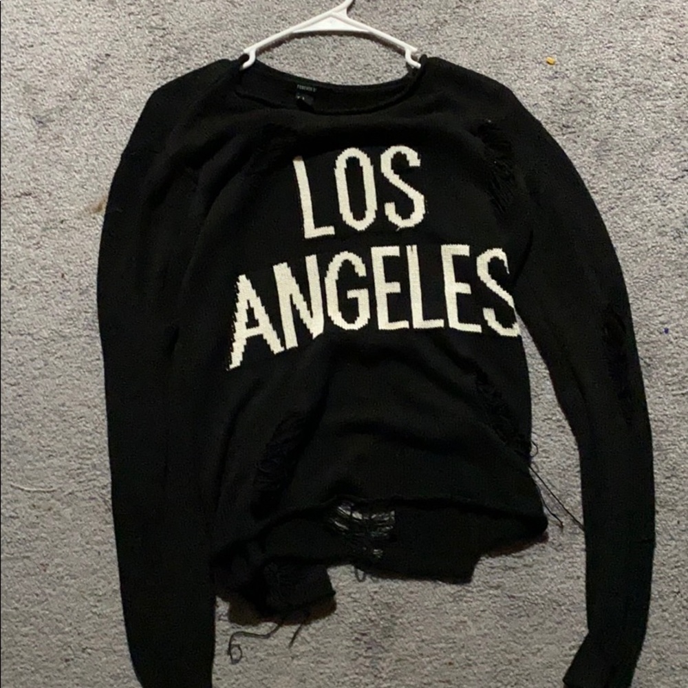 Forever 21 Los Angeles distressed sweater